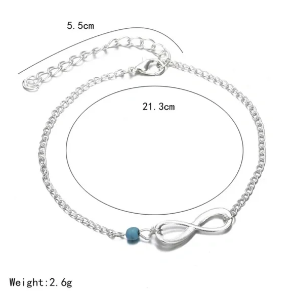 Simple Minimalist Dainty Infinity Anklet - Picture 4 of 5